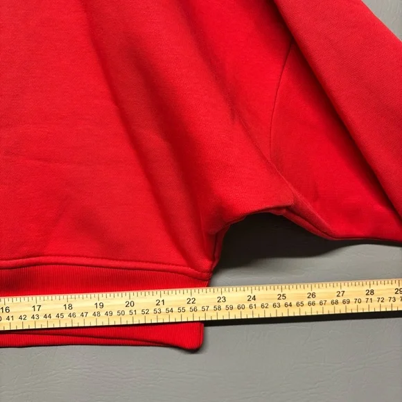 ✨Adidas Women's ESS CREW FL Red Sweatshirt Size L - Picture 9 of 11